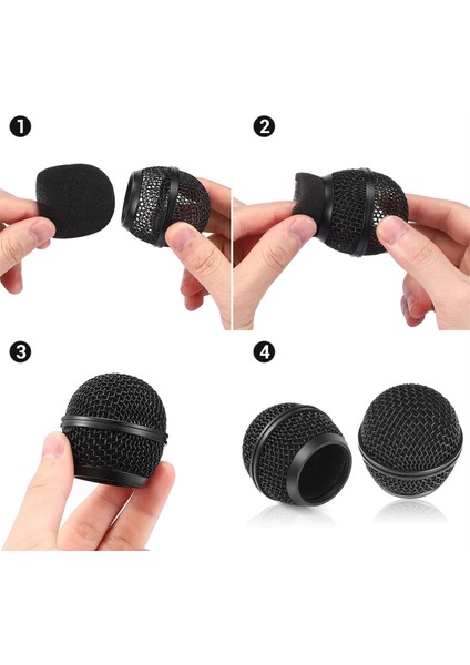 4pcs Mic Grille Değiştirme, SM58 Kablosuz Mikrofon ve Kablolu Mikrofonlar Için Örgü Mikrofon Izgara Kafası, Siyah (Yurt Dışından) modelleri