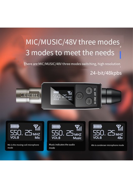 Uhf Kablosuz Mikrofon Verici Alıcı Xlr Mikrofon Kablosuz Sistem 48V Kapasitif Mikrofon Için Uygun (Yurt Dışından) modelleri