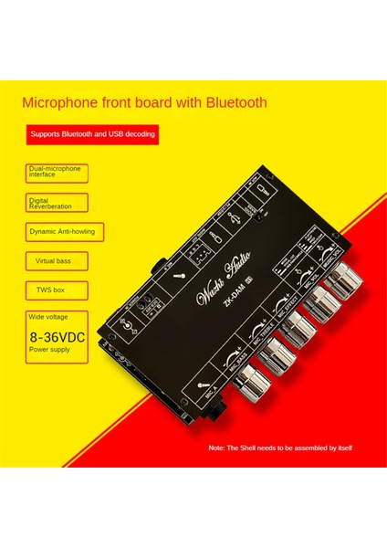 Dam H1 Mikrofon Preampifier Board Dijital Tws Bluetooth Kod Çözme Amplifikatörü ile Karaoke Yankılanma Tahtası Dc 8-36V (Yurt Dışından) fırsatları