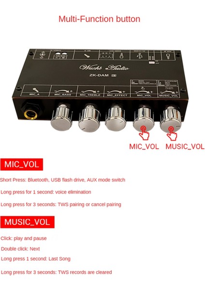 Dam H1 Mikrofon Preampifier Board Dijital Tws Bluetooth Kod Çözme Amplifikatörü ile Karaoke Yankılanma Tahtası Dc 8-36V (Yurt Dışından) indirimleri