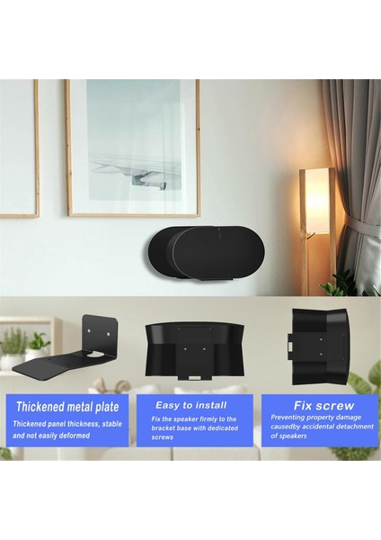 Sonos Era 300 Hoparlör Için Duvar Montajı, Metal Hoparlör Duvar Stand Braket Tutucu 300 Aksesuar 2 Pcs (Siyah) (Yurt Dışından) fırsatları