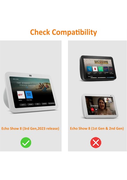 Echo Show 8 (3. Gen) Ayarlanabilir Tasarım, Görüntüleme Açısı Döner ve Eğim Aksesuarlarını Iyileştirmek Için Beyaz (Yurt Dışından) fırsatları
