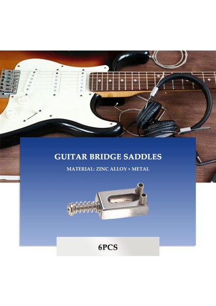 6 Adet Elektro Gitar Köprüsü Saddles Strat Tele Gitar Değiştirme Için Düz Set (Yurt Dışından) fırsatları