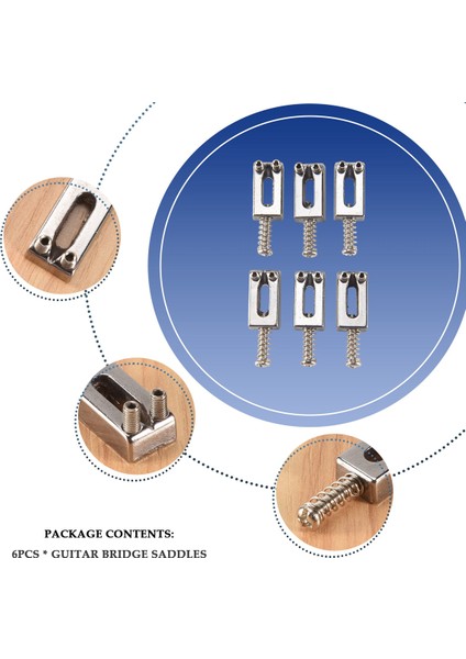 6 Adet Elektro Gitar Köprüsü Saddles Strat Tele Gitar Değiştirme Için Düz Set (Yurt Dışından) indirimleri