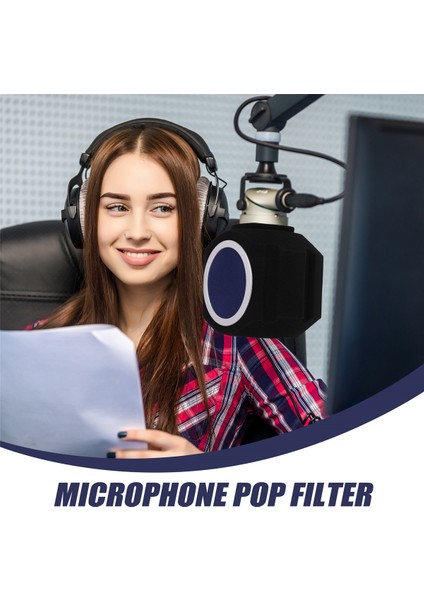 C5 Universal Studio Mic Screen Canlı Kayıt Mikrofon Müdahale Önleyici Gürültü Azaltma Rüzgar Ekranı Mavi (Yurt Dışından) fırsatları