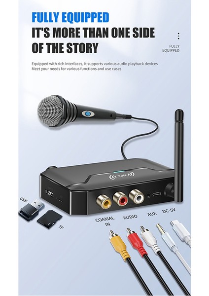 6.5 Mikrofon Karaoke&#39;ye Adanmış Eski Moda Hoparlör Amplifikatörüne Yeni Bluetooth Alıcısı 5.1 Ses Adaptörü. (Yurt Dışından) modelleri
