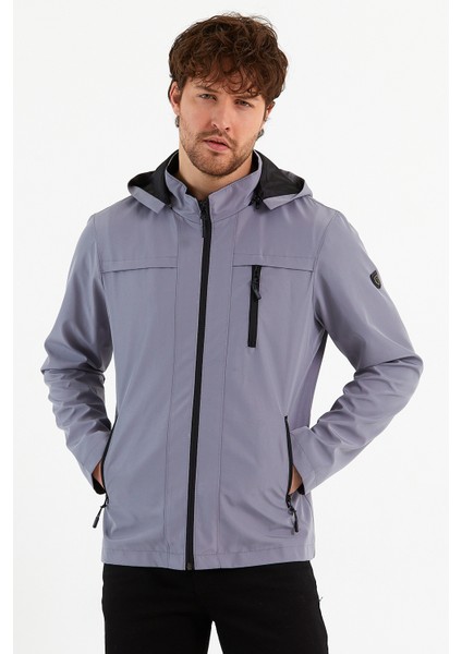 Yeni Sezon Erkek Gri Kapüşonlu İç Cepli Su Ve Rüzgar Geçirmez Mevsimlik&Yazlık Mont indirimleri