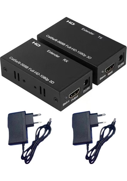60M Extender RJ45 HDMI Uyumlu Extender 1080P Sinyal Ağı Extender Cat5/6 Lan Extensor Ab Fişi (Yurt Dışından)