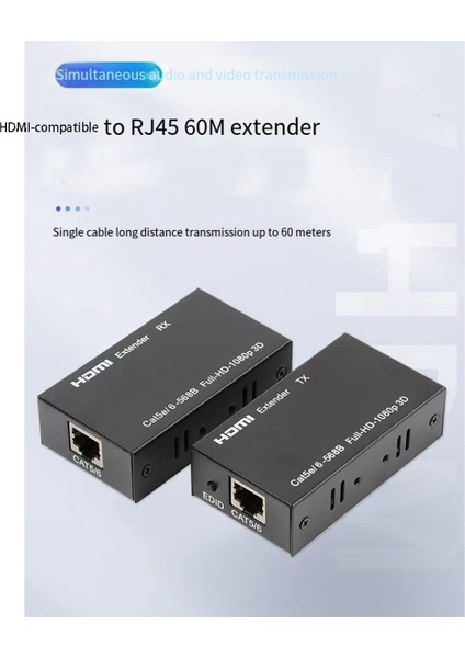60M Extender RJ45 HDMI Uyumlu Extender 1080P Sinyal Ağı Extender Cat5/6 Lan Extensor Ab Fişi (Yurt Dışından) modelleri