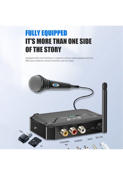 2 Bluetooth 5.3 Ses Verici Alıcı Desteği Nfc USB Kablosuz Adaptör Aux/rca/tf/koaksiyel/6.5mm Arayüz (Yurt Dışından)