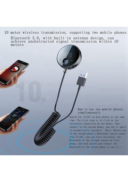 Araba Için Bluetooth Fm Verici, Bluetooth Aux Adaptörü, Araba Müziği/eller Serbest Aramalar/stereo Ses Için Bluetooth Alıcısı (Yurt Dışından) fırsatları