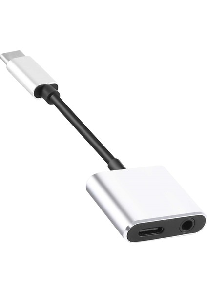 2 In1 Tip-C Ila 3.5mm Kulaklık Jakı Adaptörü/konektör Şarj Cihazı, Kulaklık Aux Ses ve Şarj Adaptörü Gümüş (Yurt Dışından) fiyatları