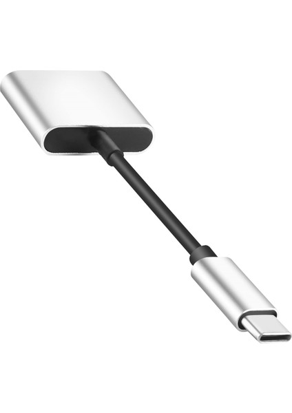 2 In1 Tip-C Ila 3.5mm Kulaklık Jakı Adaptörü/konektör Şarj Cihazı, Kulaklık Aux Ses ve Şarj Adaptörü Gümüş (Yurt Dışından) modelleri