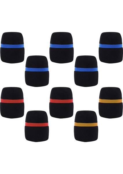 10 Pcs Elde Taşınan Mikrofon Ön Cam Köpük Mikrofon Kapağı Karaoke Siyah (Yurt Dışından)