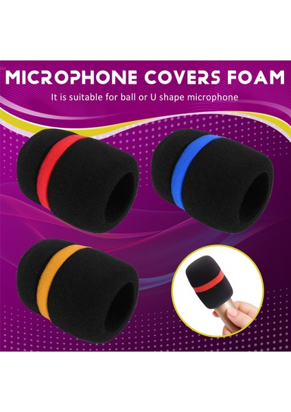 10 Pcs Elde Taşınan Mikrofon Ön Cam Köpük Mikrofon Kapağı Karaoke Siyah (Yurt Dışından) fırsatları