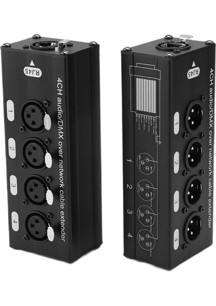 1pair 4 Kanallı 3 Pimli Xlr Ses ve Dmx Ağ Kablosu Genişletici, DMX512 Ağ Sinyali Genişletici 1 Erkek+1 Kadın (Yurt Dışından)