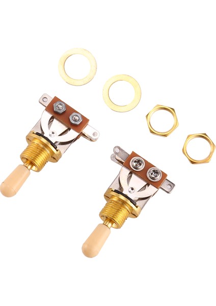 Metrik 3 Yolu Kısa Düz Gitar Geçiş Anahtarı Pikap Seçici Gibson Epiphone Les Paul Elect Gitar, Gold &amp; Bej (Pack Of 2) (Yurt Dışından)