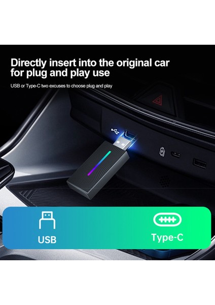 2&#39;den 1 Kablosuz Carplay Adaptörü Android Auto Aı Kutusu Kablosuz Carpay Için Kablosuz Carpay&#39;a Kablolu Carplay Kutusu (Yurt Dışından) fırsatları
