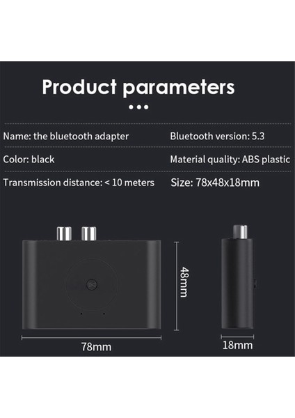 Bluetooth 5.3 Ses Alıcı Jack Stereo Müzik Kablosuz Adaptör Otomobil Kiti Hoparlör Amplifikatörü (Yurt Dışından)