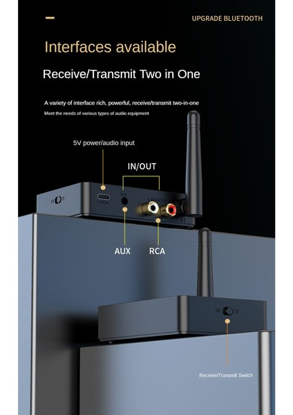 5.3 Bluetooth Ses Adaptörü Aptx/hd/ll Ses Alıcı Verici Kablosuz Hıfı Stereo Adaptör Kayıpsız Ses (Yurt Dışından) fiyatları
