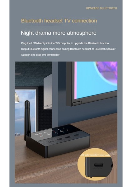 5.3 Bluetooth Ses Adaptörü Aptx/hd/ll Ses Alıcı Verici Kablosuz Hıfı Stereo Adaptör Kayıpsız Ses (Yurt Dışından) modelleri