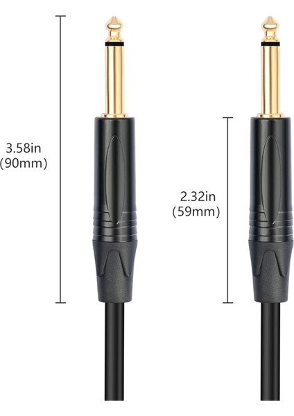 6.35MM 1/4 Gitar Kablosu Erkek - Erkek Ts/trs Electik Gitar Bas Amp Mıxer Here Için Başkalı Site Kablosu 300CM (Yurt Dışından) fırsatları
