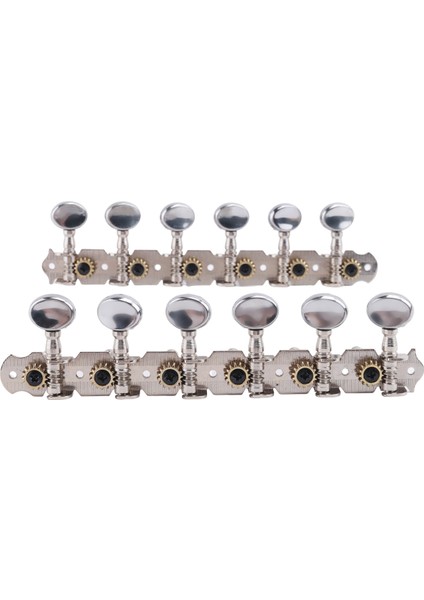 6l 6r Tuning Pegs Tuner Makine Başlıkları Dize Tuning Pegs 12 Dize Akustik Gitar Aksesuar Parça Gümüş (Yurt Dışından)