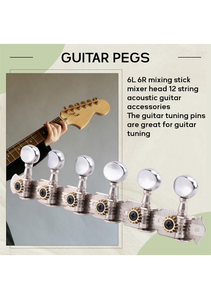 6l 6r Tuning Pegs Tuner Makine Başlıkları Dize Tuning Pegs 12 Dize Akustik Gitar Aksesuar Parça Gümüş (Yurt Dışından) indirimleri