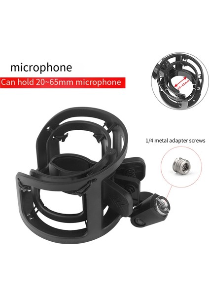Mikrofon Şok Montajı Mikrofon Ayarlanabilir Stand Tüm Mikrofonlar Için 20MM-65MM 1/4 Vida (Yurt Dışından) indirimleri