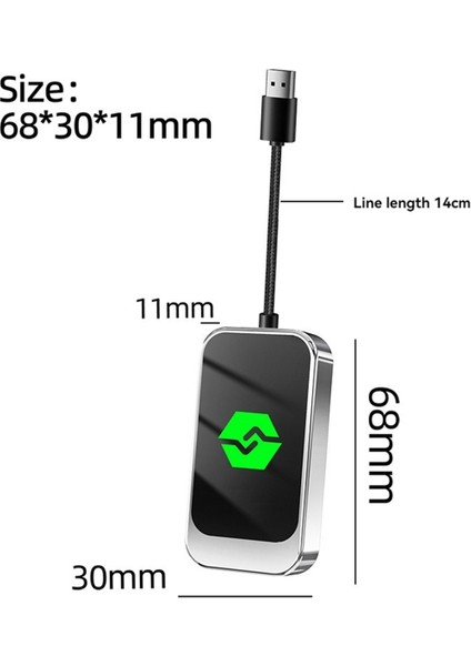 2 Arada Kablosuz Carplay Android Otomatik Adaptör USB Kablosuz Araç Adaptörü Kablolu Android Auto&#39;yu Kablosuz&#39;a Dönüştürün (Yurt Dışından) indirimleri