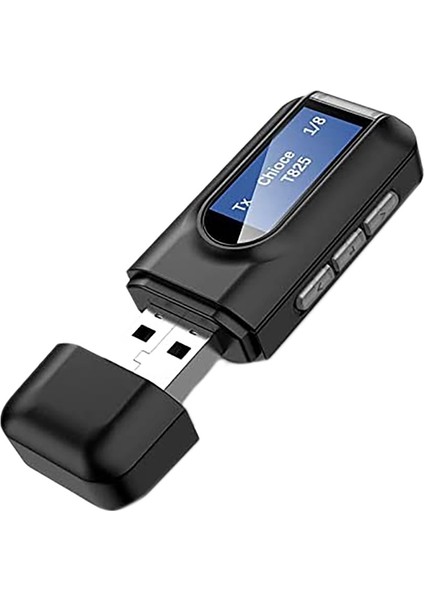 Tv 2 Için Bluetooth 5.0 Verici Alıcı, Araba Ses Tv Pc Için LCD Ekranlı 1 USB Kablosuz Ses Adaptörü (Yurt Dışından)