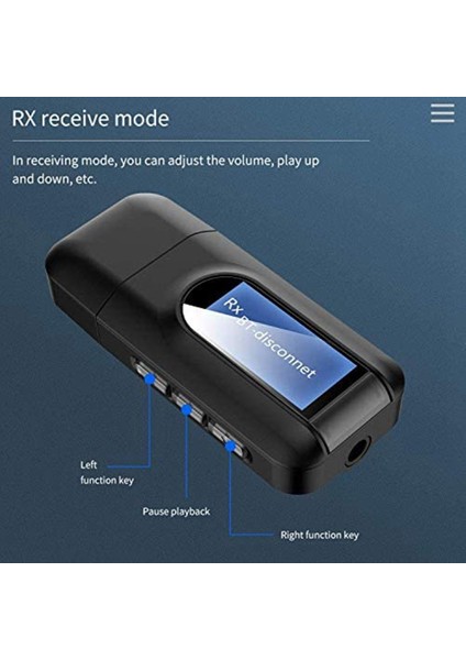 Tv 2 Için Bluetooth 5.0 Verici Alıcı, Araba Ses Tv Pc Için LCD Ekranlı 1 USB Kablosuz Ses Adaptörü (Yurt Dışından) fiyatları