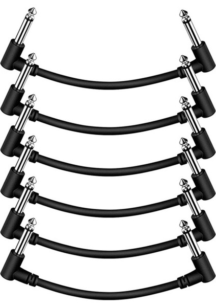 Gitar Yama Kablosu Gitar Etkisi Pedal Kabloları, Siyah 6 Paket 15CM (Yurt Dışından)