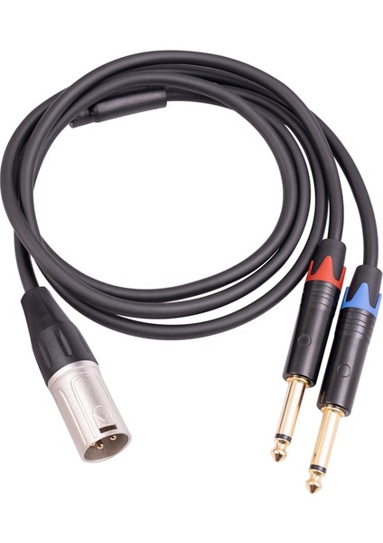Çift 6.35MM 1/4 In Xlr Erkek Y Ayırıcı Kablosu, 3pin Xlr Erkek Ila Çift 6.35MM Fiş Ses Mikrofon Kablosu, 3.3 Feet/1metre (Yurt Dışından)