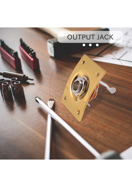 Kare Stil Jak Plakası Gitar Bas Jack 1/4 Çıkış Giriş Jak Soketi Elektro Gitar Parçaları ve Aksesuarları Altın (Yurt Dışından) modelleri