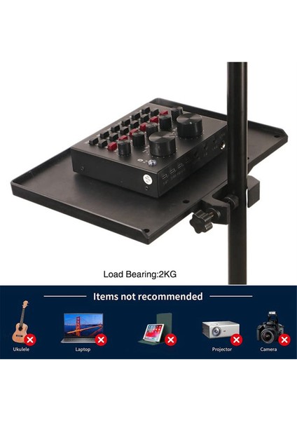 Mikrofon Stand Tepsisi Montaj Kelepçesi Çubuk Tutucular, 24X17.5CM ile Mikrofon Stand Masası (Stand Dahil Değil) (Yurt Dışından) fırsatları
