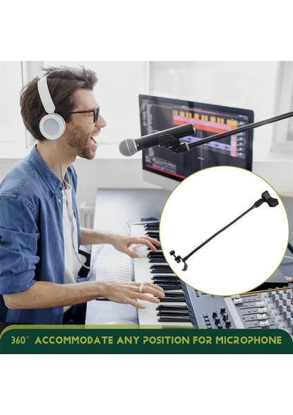 Radyo Yayın Stüdyosu Için Masa Kelepçesi ile Esnek Gooseeck Mikrofon Standı, Canlı Yayın Ekipmanları (Yurt Dışından) indirimleri