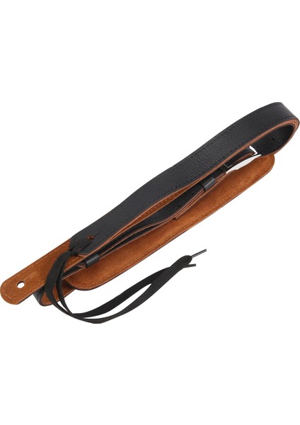 Dayanıklı Deri ve Metal Toka Elektro Gitar Kayış Kayışı Omuz Ped Ayarlanabilir Vintage Gitar Kayışları Siyah Renk (Yurt Dışından)