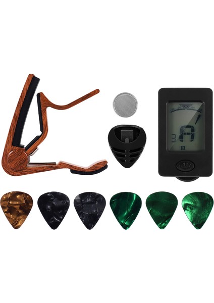 Gitar Capo Tuner Ukulele Violin Için Uygun Elektrikli Bass Akustik Gitar Sicks ve Pick Tutucu Gitar Aksesuarları (Yurt Dışından) modelleri