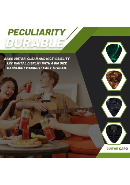 Gitar Capo Tuner Ukulele Violin Için Uygun Elektrikli Bass Akustik Gitar Sicks ve Pick Tutucu Gitar Aksesuarları (Yurt Dışından) fırsatları