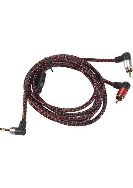90 Derece 3,5mm Erkek Ila 2 Rca Erkek Kablo Dik Açı Stereo Y Ayırıcı Kordon Mikrofon Kriket Dizüstü Bilgisayar 2m Için (Yurt Dışından) fiyatları