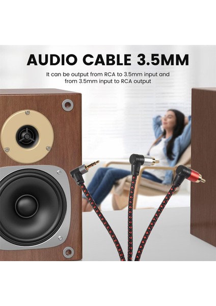90 Derece 3,5mm Erkek Ila 2 Rca Erkek Kablo Dik Açı Stereo Y Ayırıcı Kordon Mikrofon Kriket Dizüstü Bilgisayar 2m Için (Yurt Dışından) indirimleri