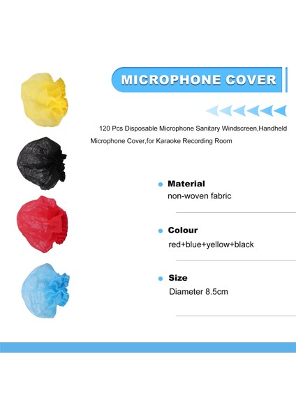 120 Pcs Tek Kullanımlık Mikrofon Sıhhi Cam, El Mikrofon Kapağı, Karaoke Kayıt Odası, Haber Röportajı, Et (Yurt Dışından) fırsatları