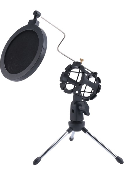 Mikrofon Ön Cam Filtre Kapağı ile Bilgisayar Video Kaydı Için Ayarlanabilir Mikrofon Standı Masaüstü Tripod (Yurt Dışından)