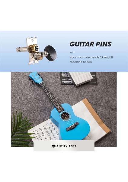 Tuning Pegs Tuner Machine Heads 2r 2l 4 String Ukulele Gitar Bas Parçaları Onarım Araçları Kitleri Aksesuar (Yurt Dışından) fırsatları