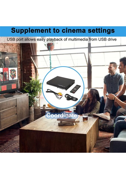 Hd 1080P Cd/evd/vcd DVD Player Çıkışları USB ve Mikrofon Portları ile Dijital Medya Oynatıcısı (Yurt Dışından) indirimleri