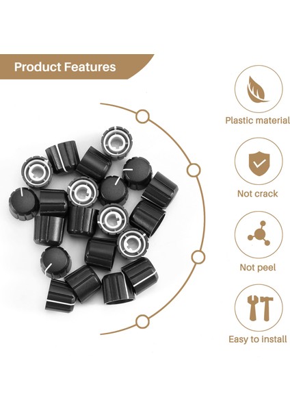 20PCS 15X13.5MM Plastik Potansiyometre Döner Düğme 6 mm Çap D Tipi Mili Gitar Hacmi Düğmesi. (Yurt Dışından) fırsatları