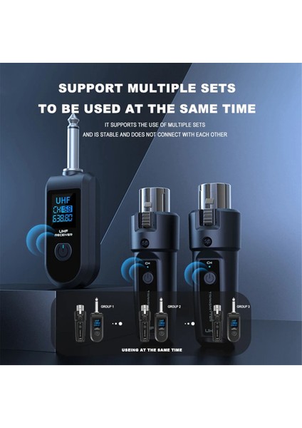 6.35MM Uhf Xlr Adaptör Sistemi Dinamik Mikrofon Gitar Ses Mikseri Için Kablosuz Mikrofon Verici Alıcı Pa (Yurt Dışından)