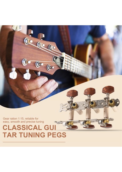 2pcs 1:15 Klasik Gümüş Gitar Tuner Ayar Makinesi Kafaları Tuşlar Gitar Parçaları Için Mandallar (Yurt Dışından) fırsatları