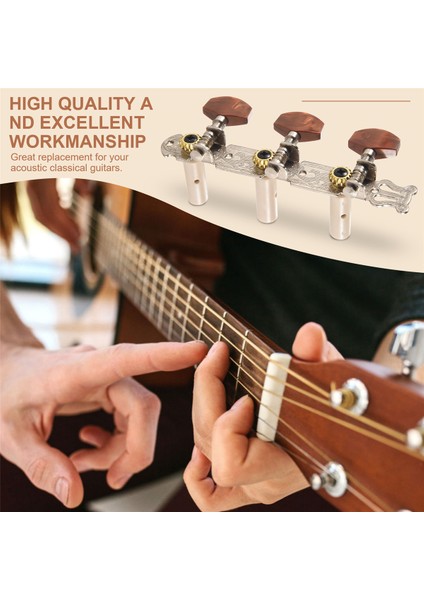 2pcs 1:15 Klasik Gümüş Gitar Tuner Ayar Makinesi Kafaları Tuşlar Gitar Parçaları Için Mandallar (Yurt Dışından) indirimleri